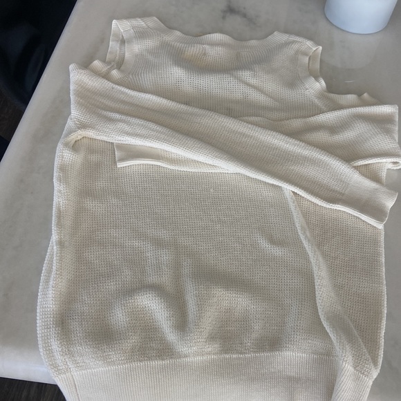 Open shoulder cream knit lace up sweater!  So cute and perfect for fall! - Picture 6 of 6